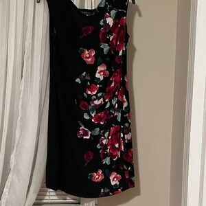 Ralph Lauren Black Dress with Red Floral Design